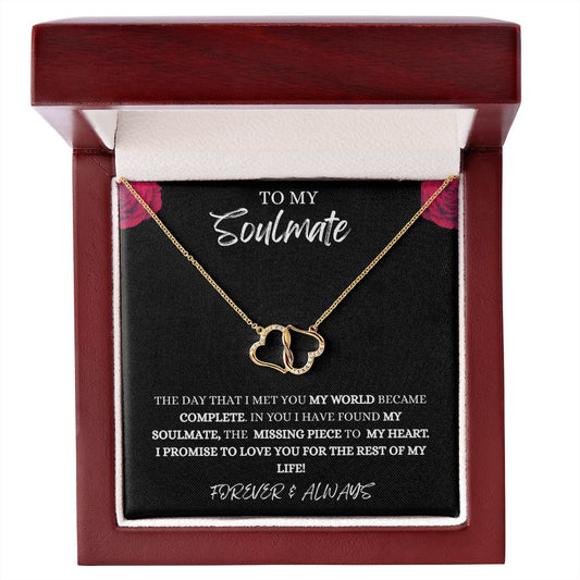 To My Soulmate | 10k Solid Yellow Gold Heart Necklace