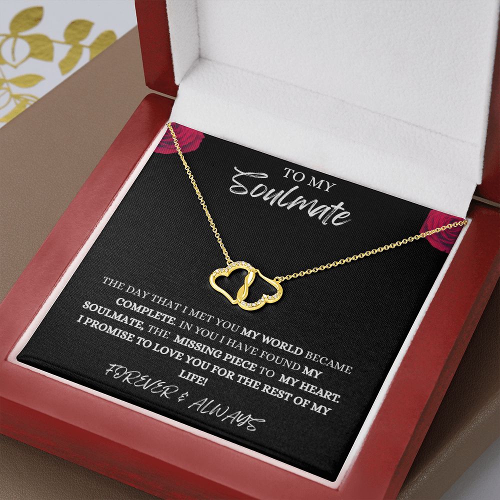 To My Soulmate | 10k Solid Yellow Gold Heart Necklace
