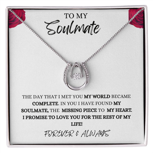 To My Soulmate | Lucky in Love Necklace | Gift for her