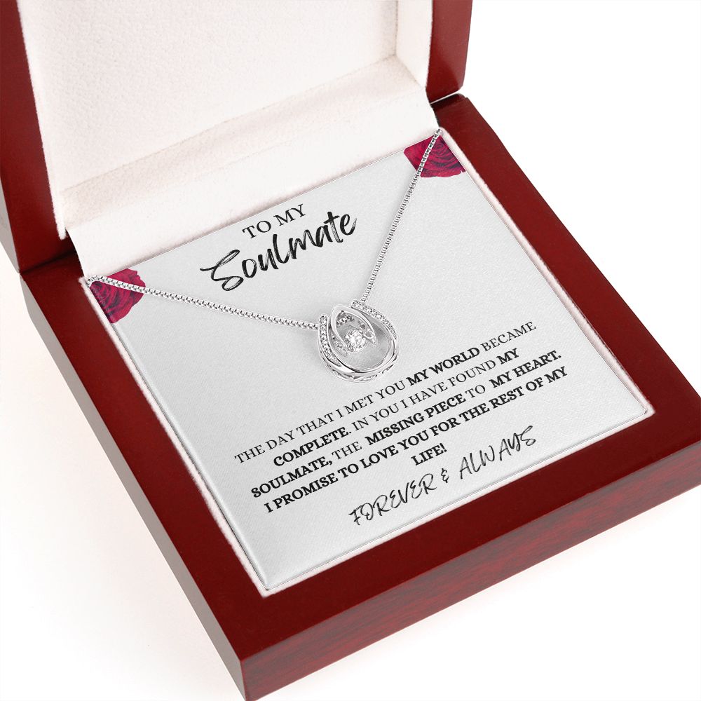 To My Soulmate | Lucky in Love Necklace | Gift for her