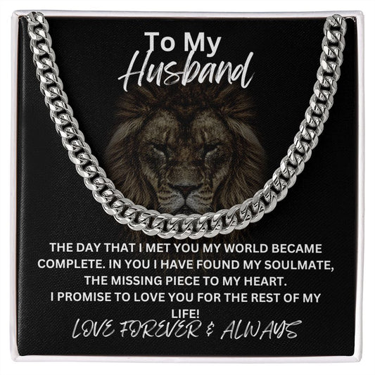 To My Husband | Cuban Link Chain | Love, Forever & Always