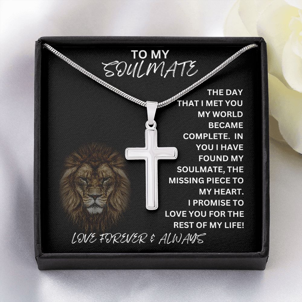 To My Soulmate | Stainless Steel Cross Necklace