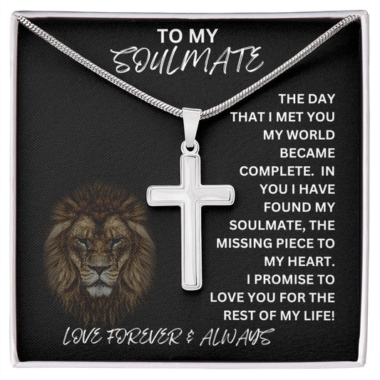 To My Soulmate | Stainless Steel Cross Necklace
